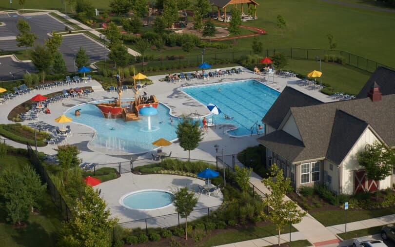 Pirate ship water park and pool at Snowden Bridge in Winchester, VA by Brookfield Residential