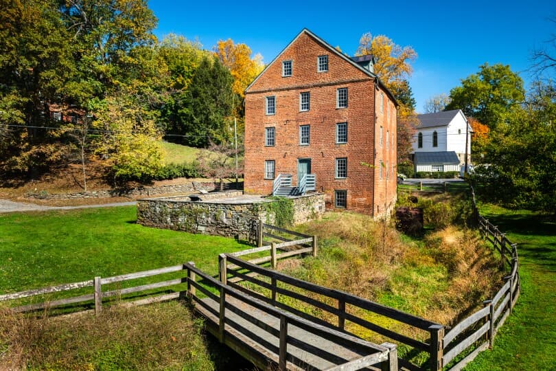 Historic brick building in Loudoun County, VA