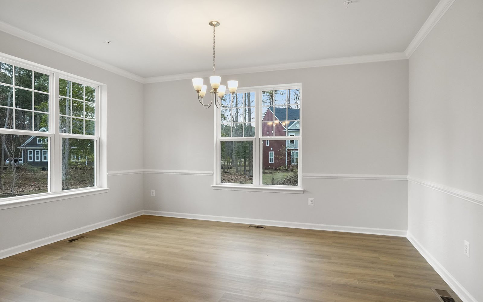 The dining room of the Savoy II on homesite 3008 at Swan Point.
