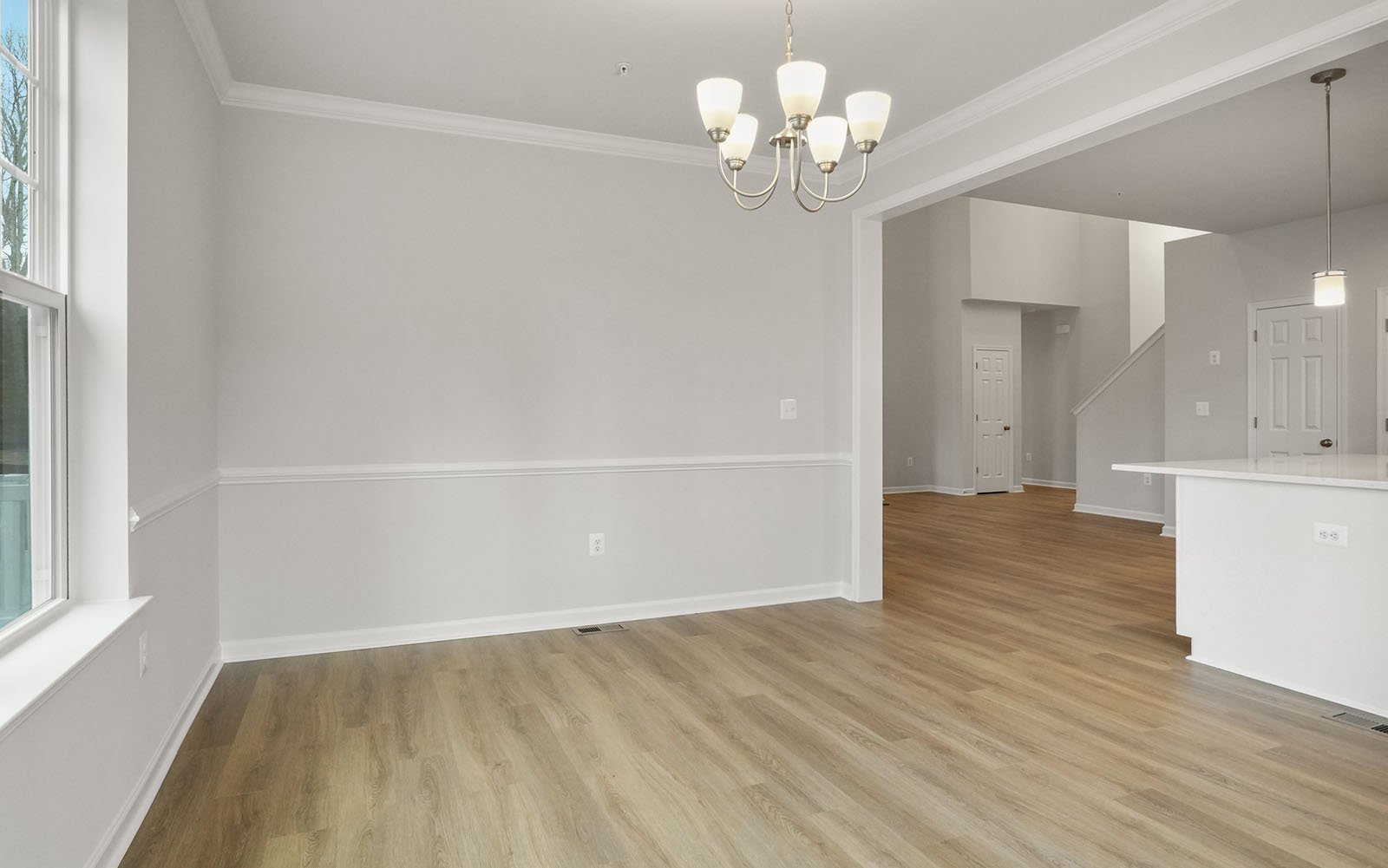 The dining room of the Savoy II on homesite 3008 at Swan Point.