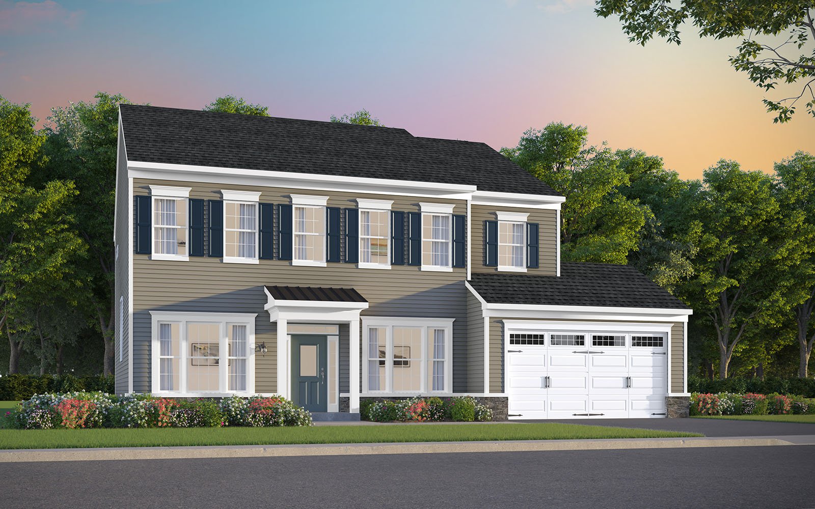 Elevation 1 of the Kendrick  a home design at Lakeside at Trappe by Brookfield Residential