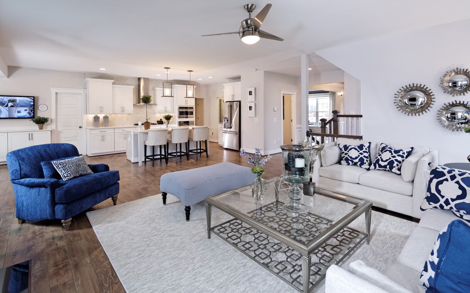 The great room of the Kensington II by Brookfield Residential at Potomac Shores 