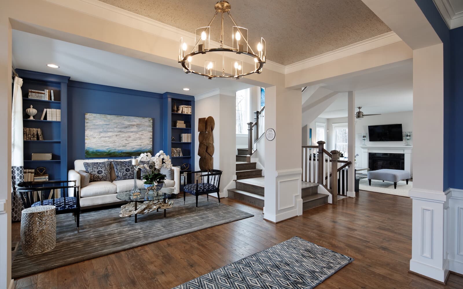 The living room of the Kensington II by Brookfield Residential at Potomac Shores 