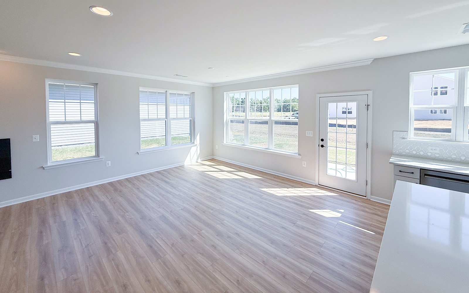 The grand room in the Beckham on homesite 1134 at Lakeside at Trappe by Brookfield Residential.