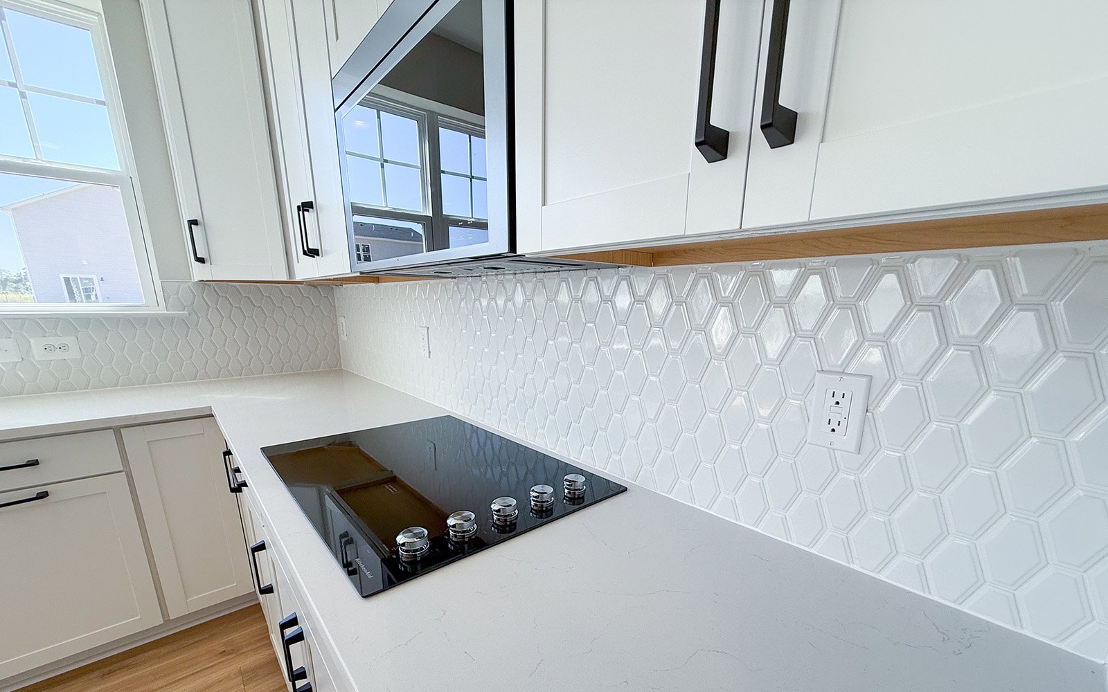 The kitchen in the Beckham on homesite 1134 at Lakeside at Trappe by Brookfield Residential.