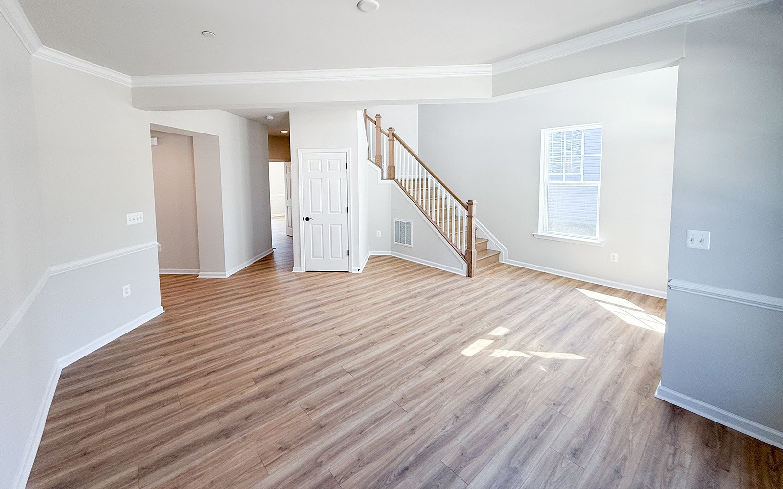 The dining or living room in the Beckham on homesite 1134 at Lakeside at Trappe by Brookfield Residential.