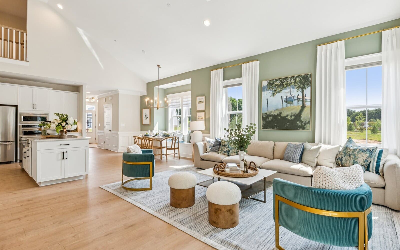 The open-concept main level  of the Torrington at Lakeside at Trappe.