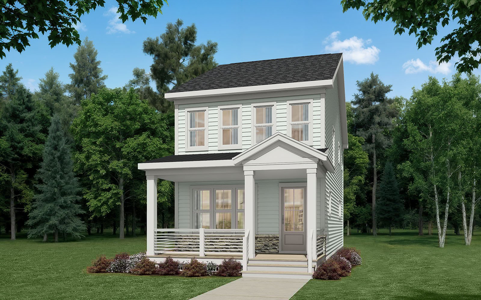 A rendering of elevation 2 of the Aiden.