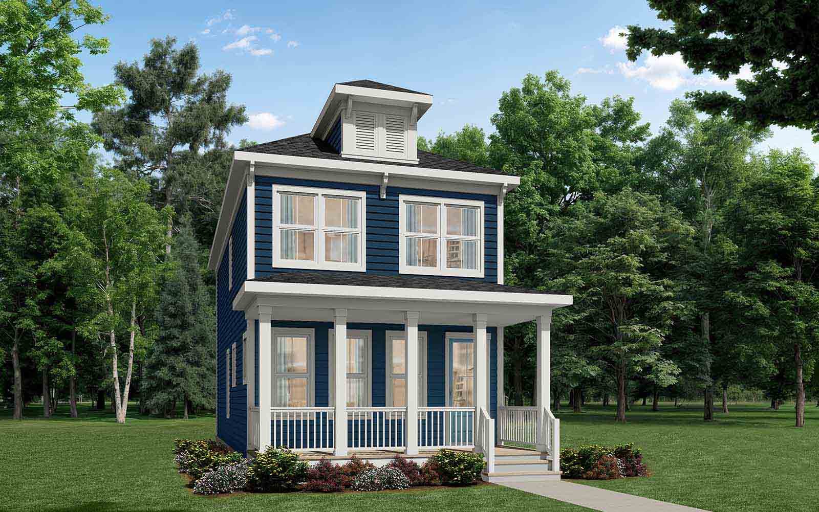 A rendering of elevation 3 of the Aiden.