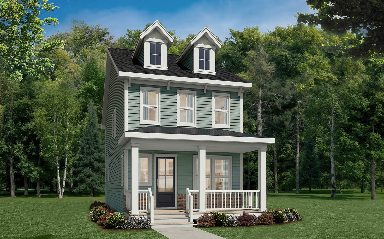 A rendering of elevation 1 of the Blair.