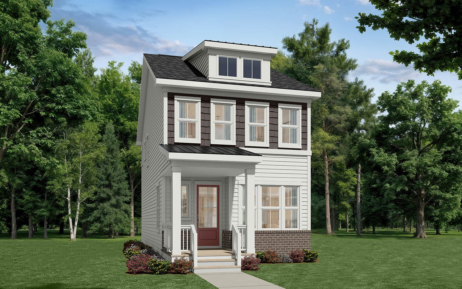 A rendering of elevation 1 of the Carter.