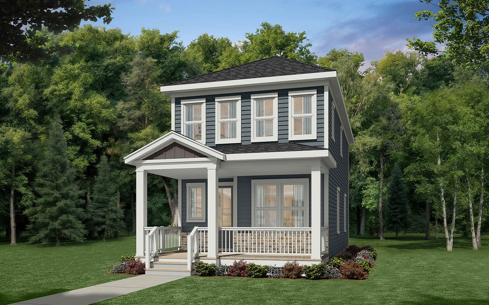 A rendering of elevation 2 of the Carter.