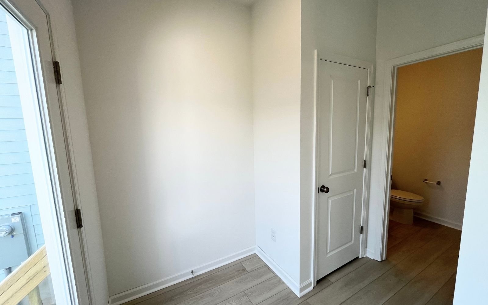 A view of the powder room in the Carter by Brookfield Residential at Wendell Falls.