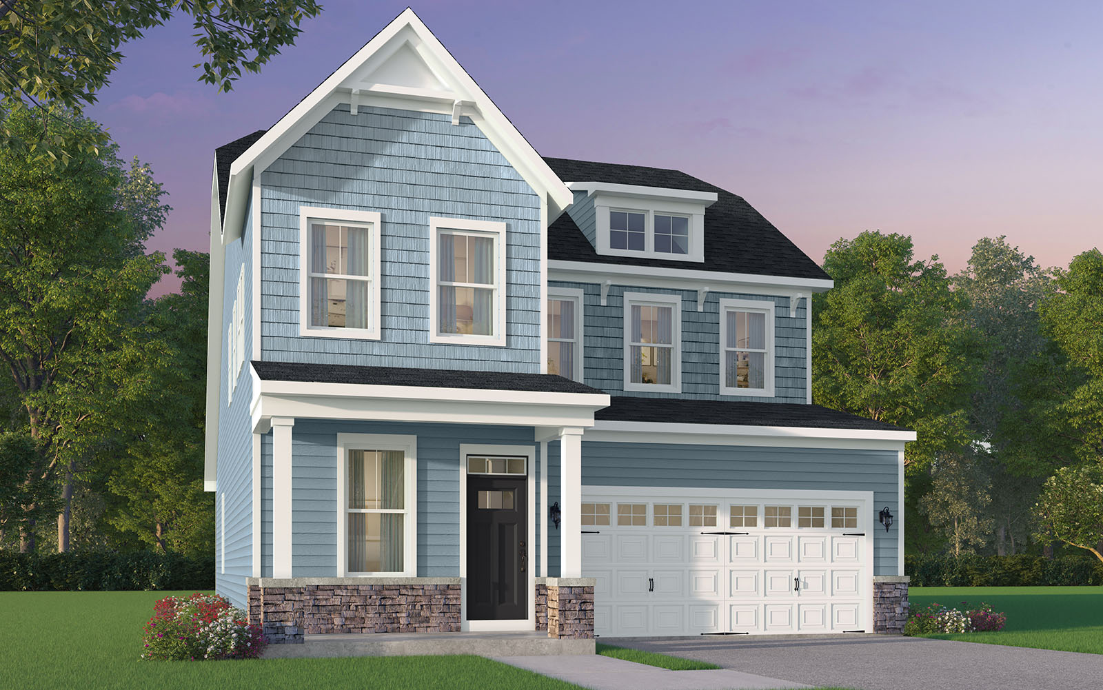 Elevation 5 A rendering of elevation 5 of the Declan at Wendell Falls by Brookfield Residential