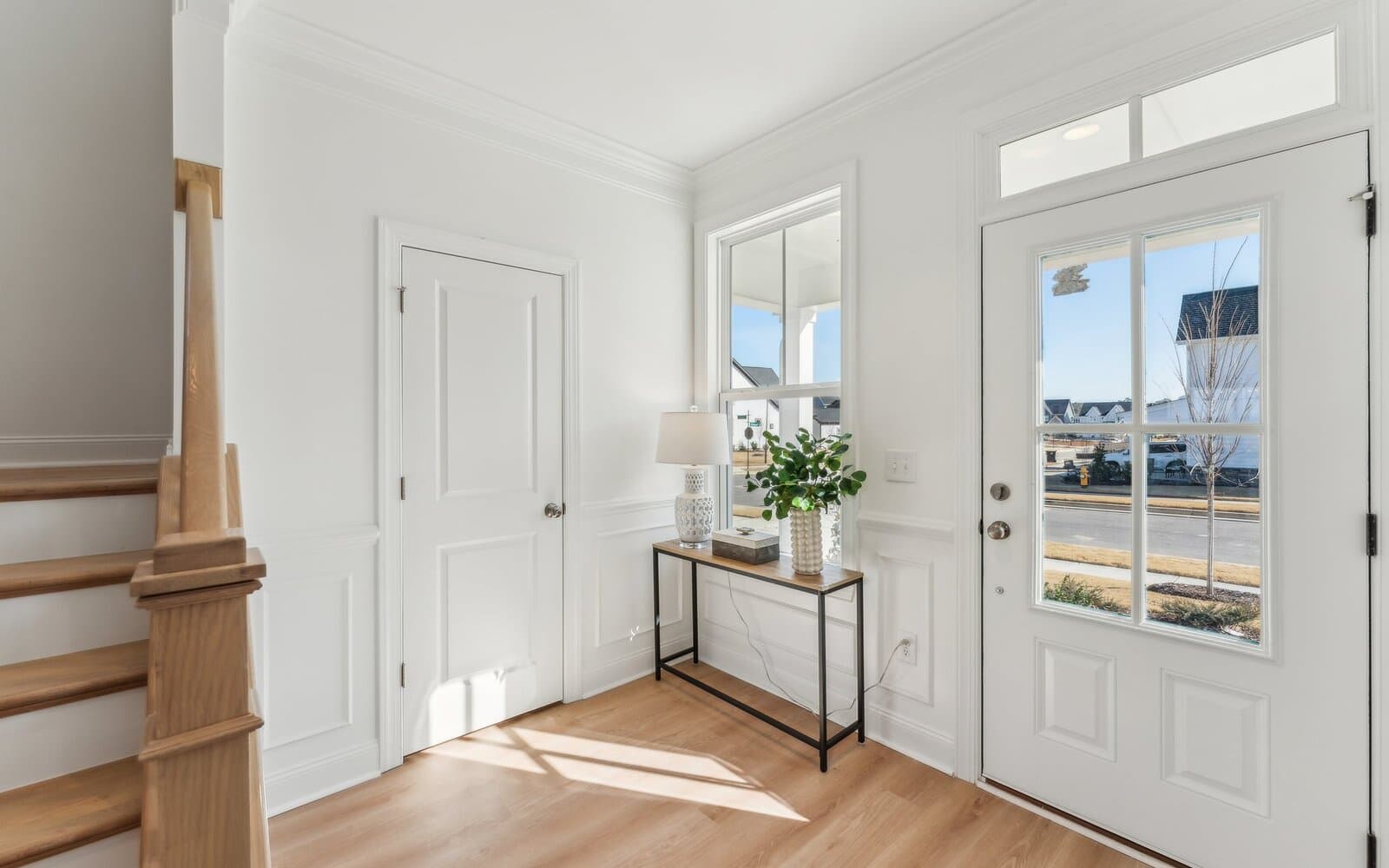 The foyer of the Declan single family home by Brookfield Residential at Wendell Falls.