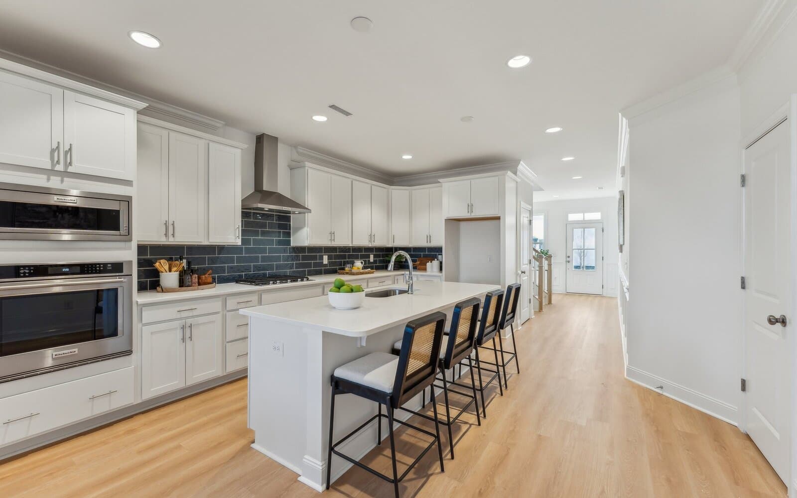The kitchen of the Declan single family home by Brookfield Residential at Wendell Falls.