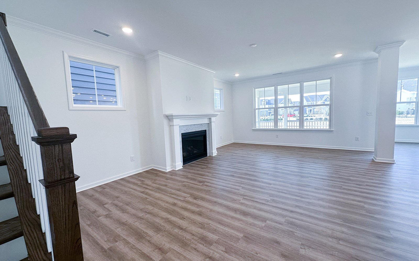 The great room of the Sterling on homesite 2435 at Wendell Falls.
