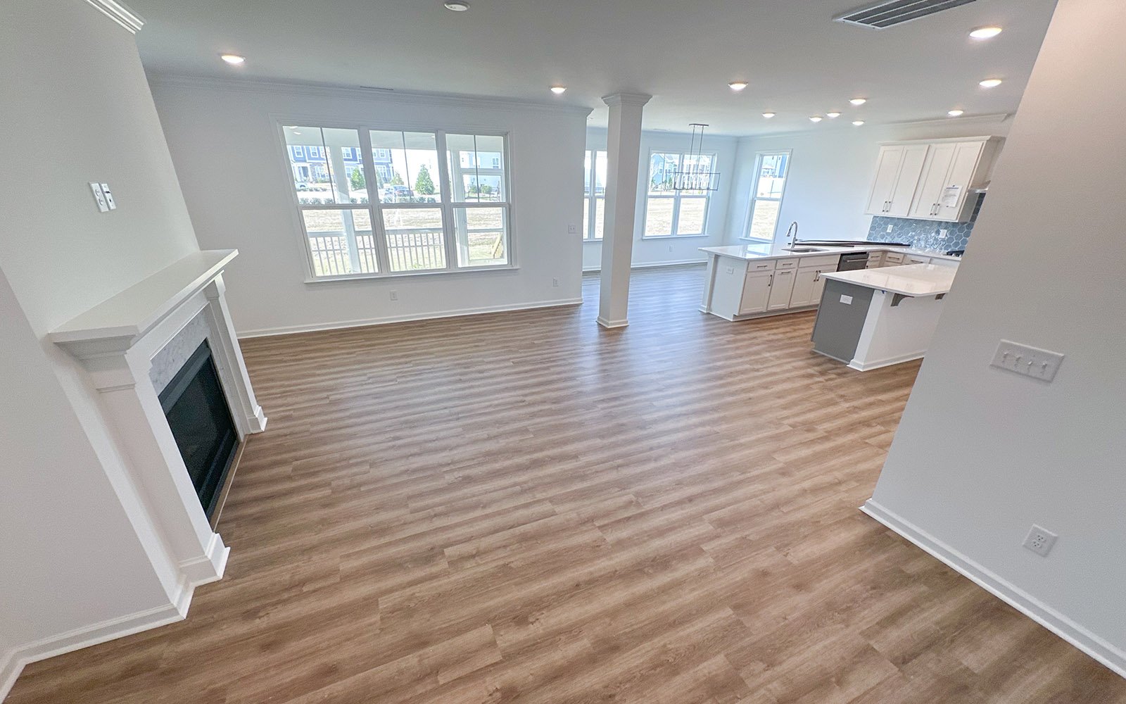 The open concept main level of the Sterling on homesite 2435 at Wendell Falls.