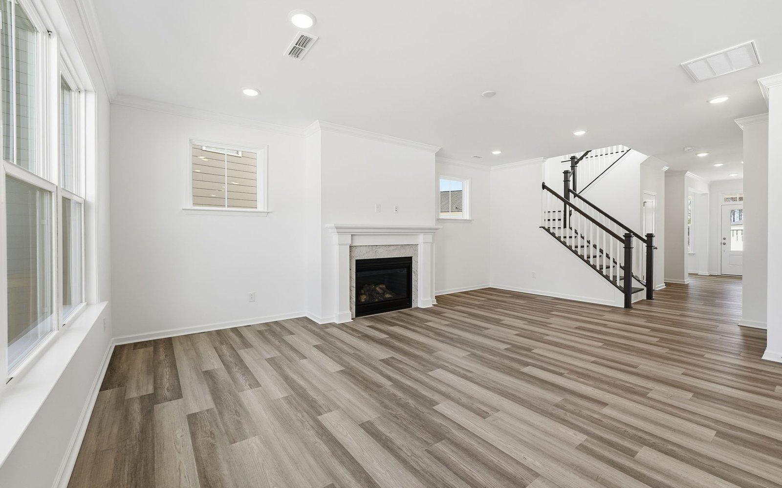 The great room of the Sterling at Wendell Falls.