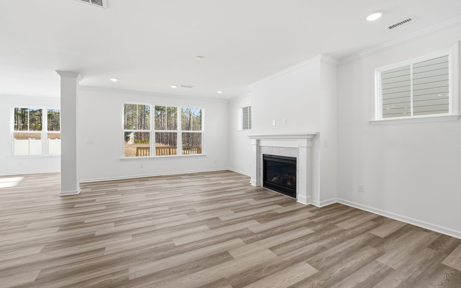 The great room of the Sterling at Wendell Falls.