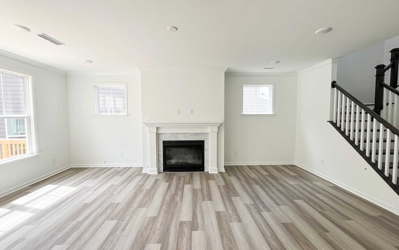 The great room in the Sterling by Brookfield Residential on homesite 2643. 