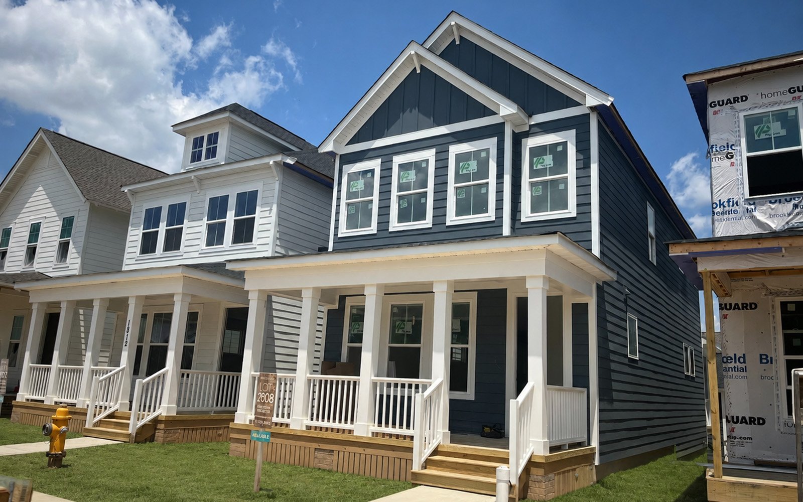 The exterior of the Aiden on homesite 2908 by Brookfield Residential at Wendell Falls.