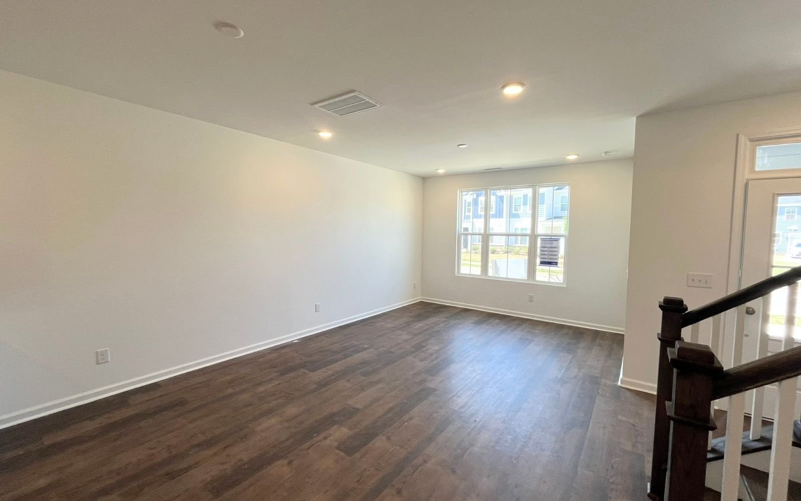 The family room of the Lennox on homesite 2566 at Wendell Falls.