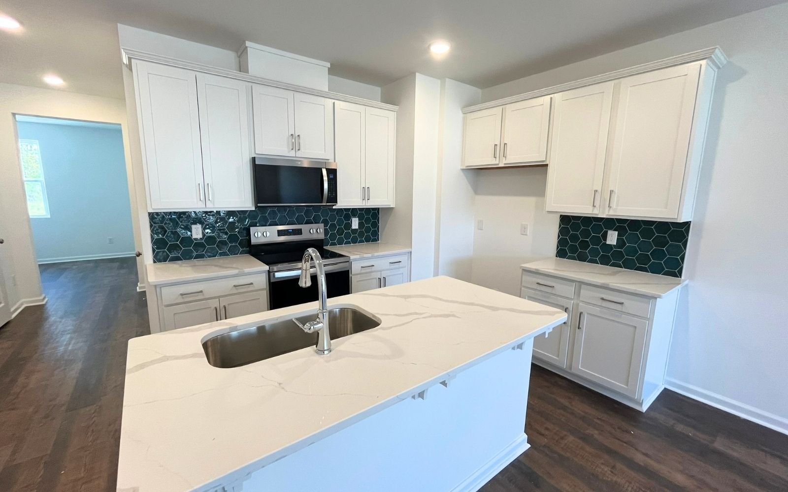 The kitchen of the Lennox on homesite 2566 at Wendell Falls.