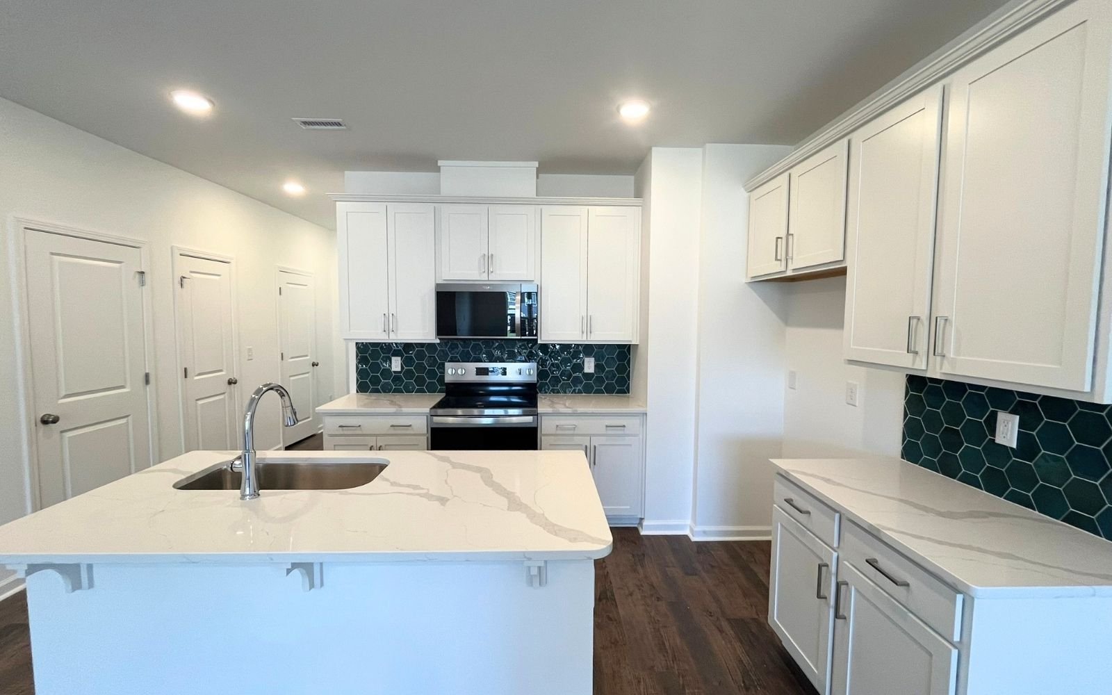 The kitchen of the Lennox on homesite 2566 at Wendell Falls.