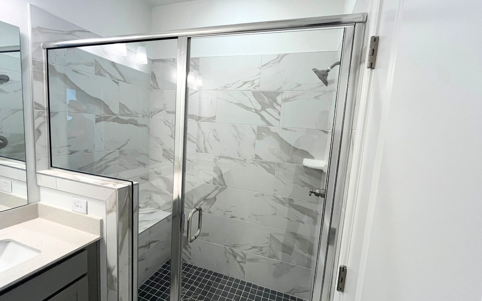 The primary bathrom of the Lennox on homesite 2566 at Wendell Falls.