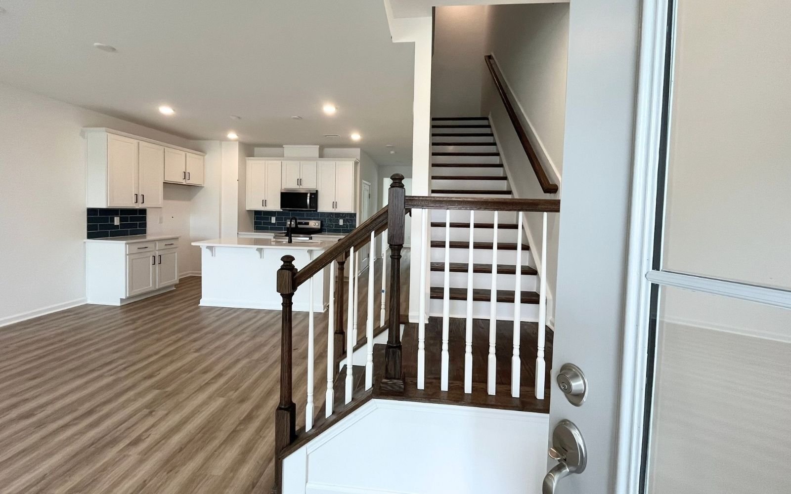 The entry of the Lennox on homesite 2579 by Brookfield Residential at Wendell Falls.
