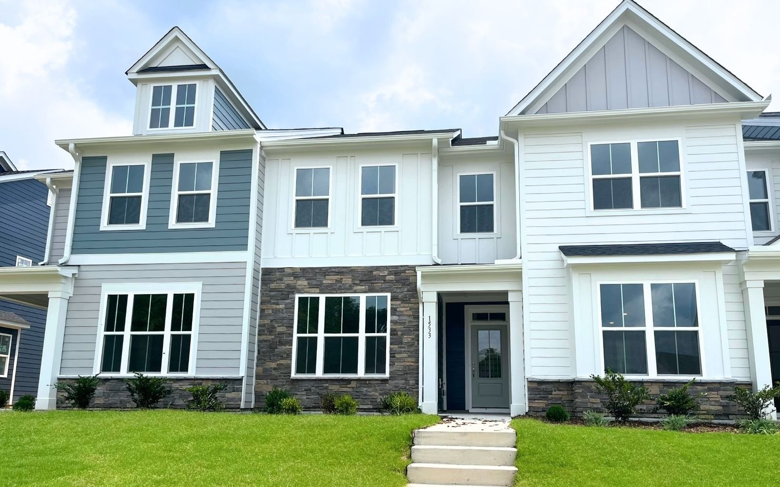 The exterior of the Lennox on homesite 2579 by Brookfield Residential at Wendell Falls.