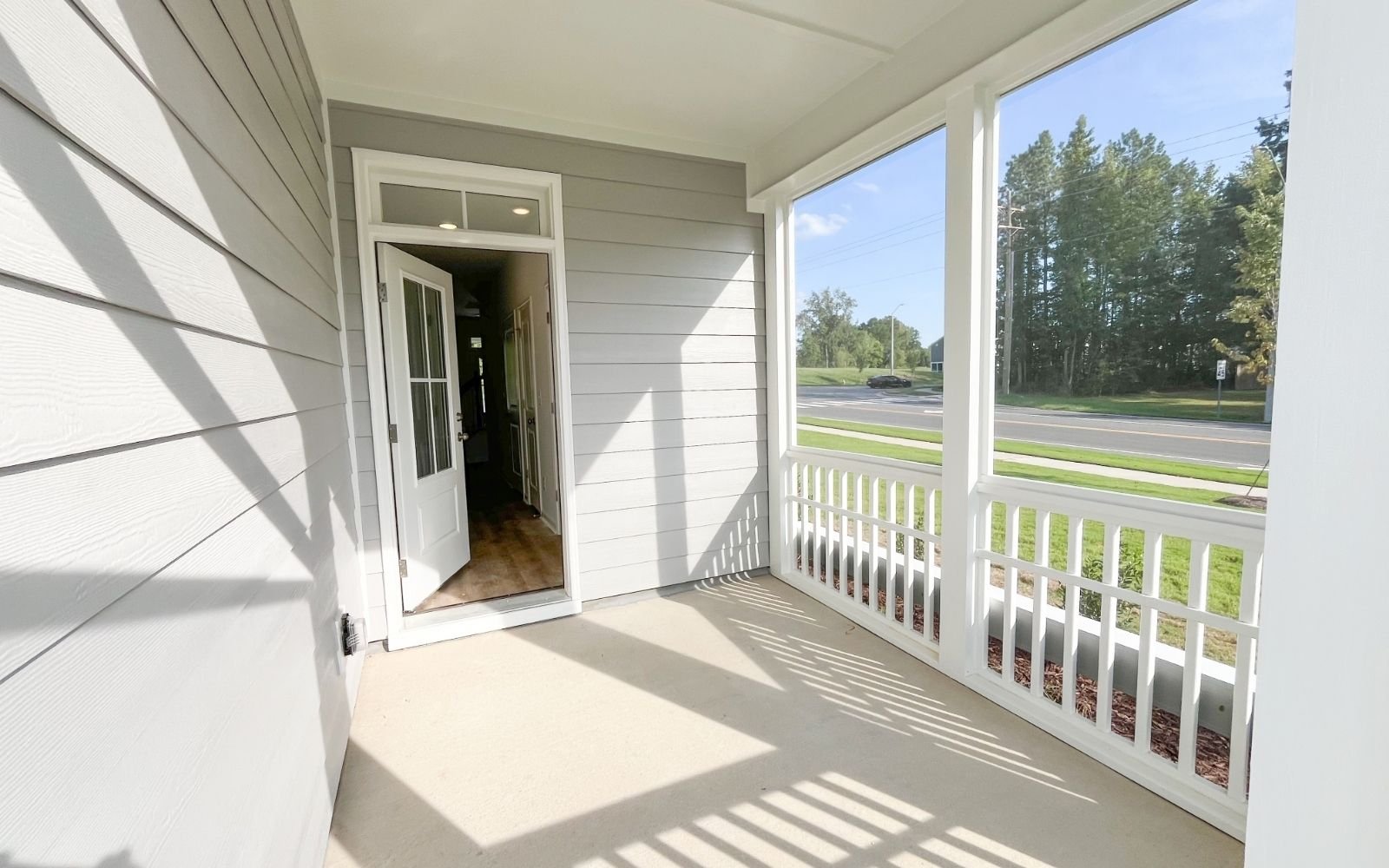 The screened porch of the Lennox on homesite 2935 by Brookfield Residential.