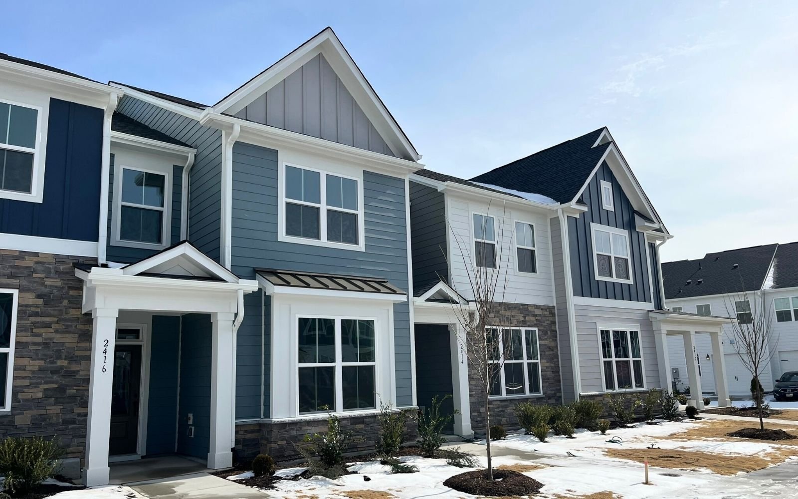 The exterior of the Morgan on homesite 2560 at Wendell Falls.