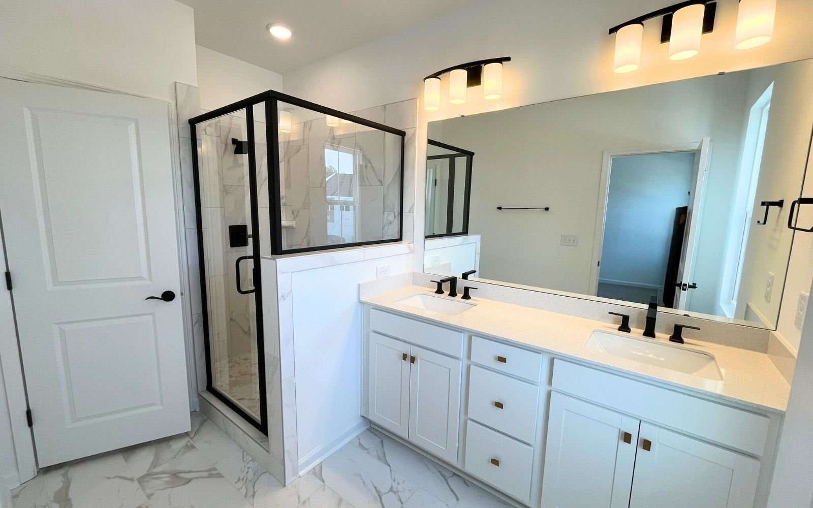 The primary bathroom in the Morgan on homesite 2560 at Wendell Falls.