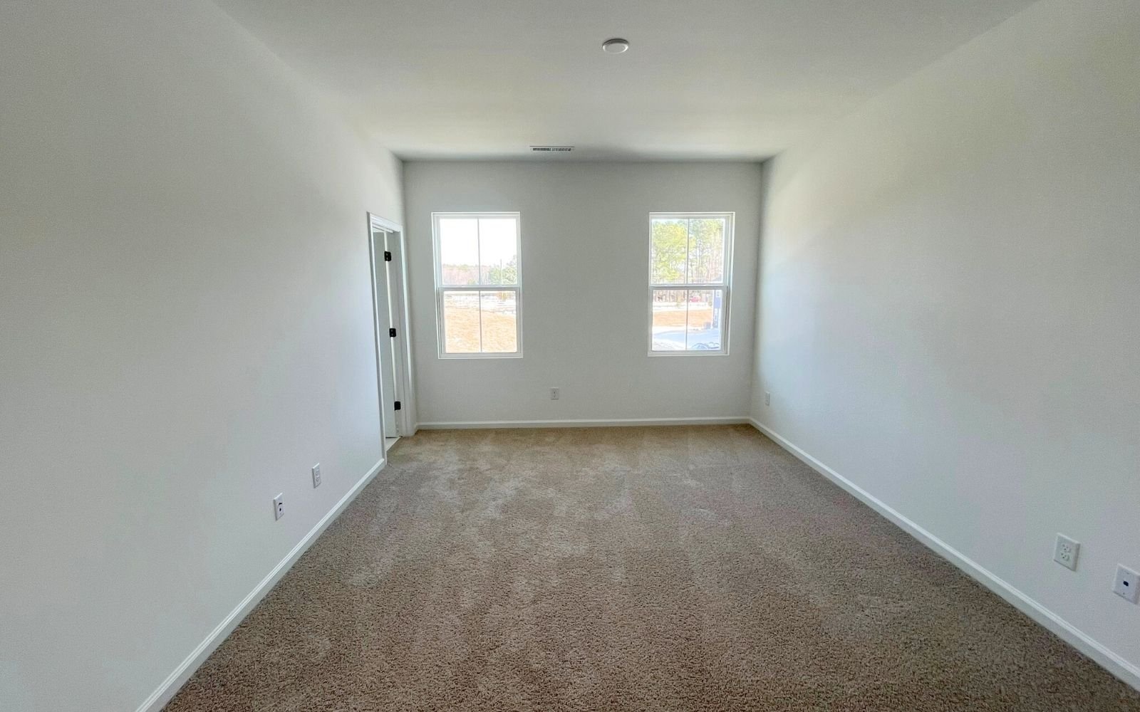 The primary bedroom in the Morgan on homesite 2560 at Wendell Falls.