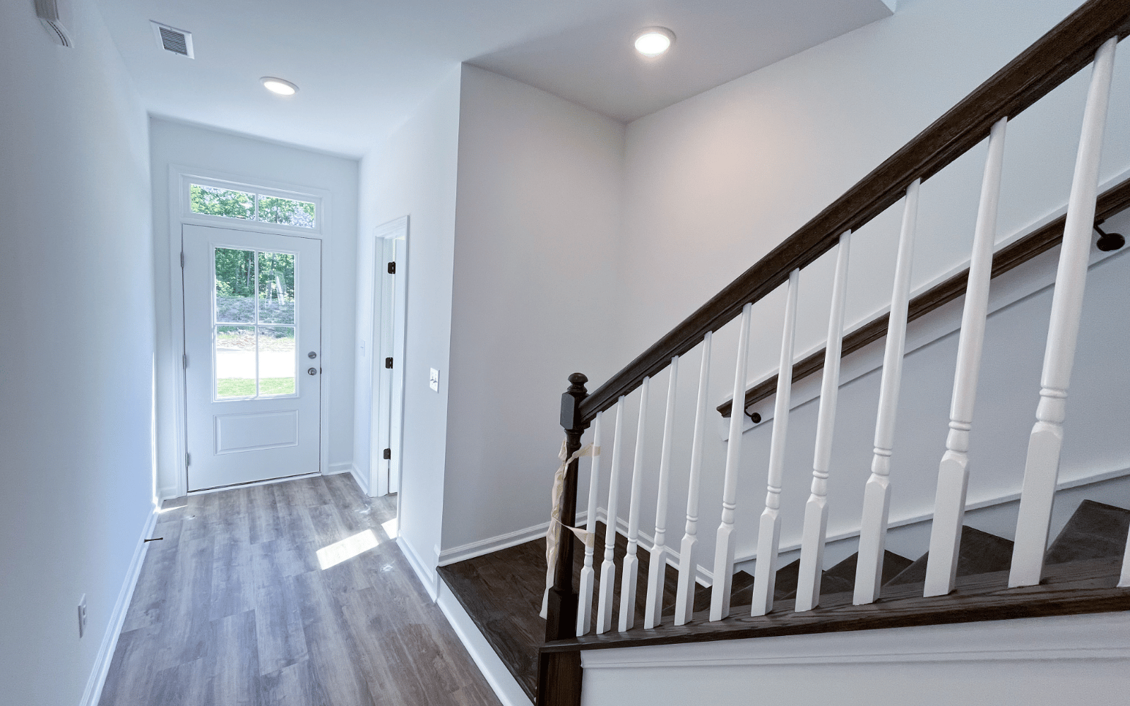 The foyer of the Morgan on homesite 2569 by Brookfield Residential at Wendell Falls.