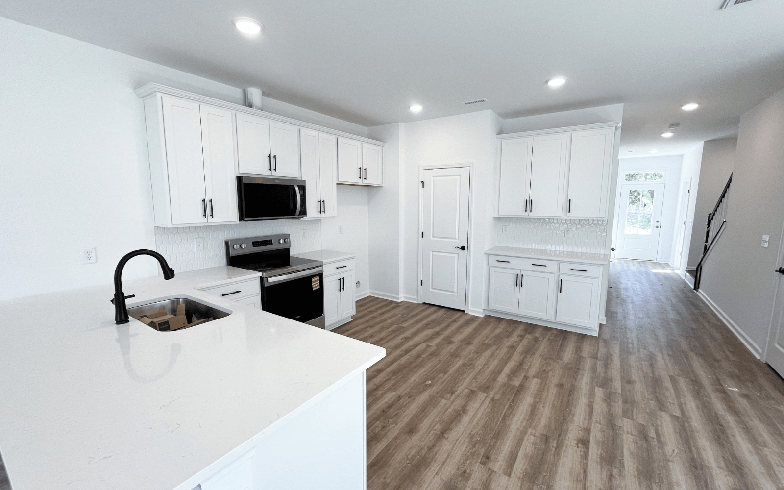 The kitchen of the Morgan on homesite 2569 by Brookfield Residential at Wendell Falls.