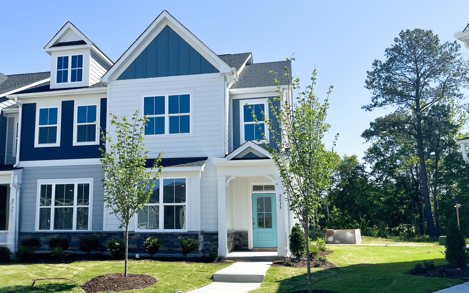 The exterior of the Morgan on homesite 2569 by Brookfield Residential at Wendell Falls.