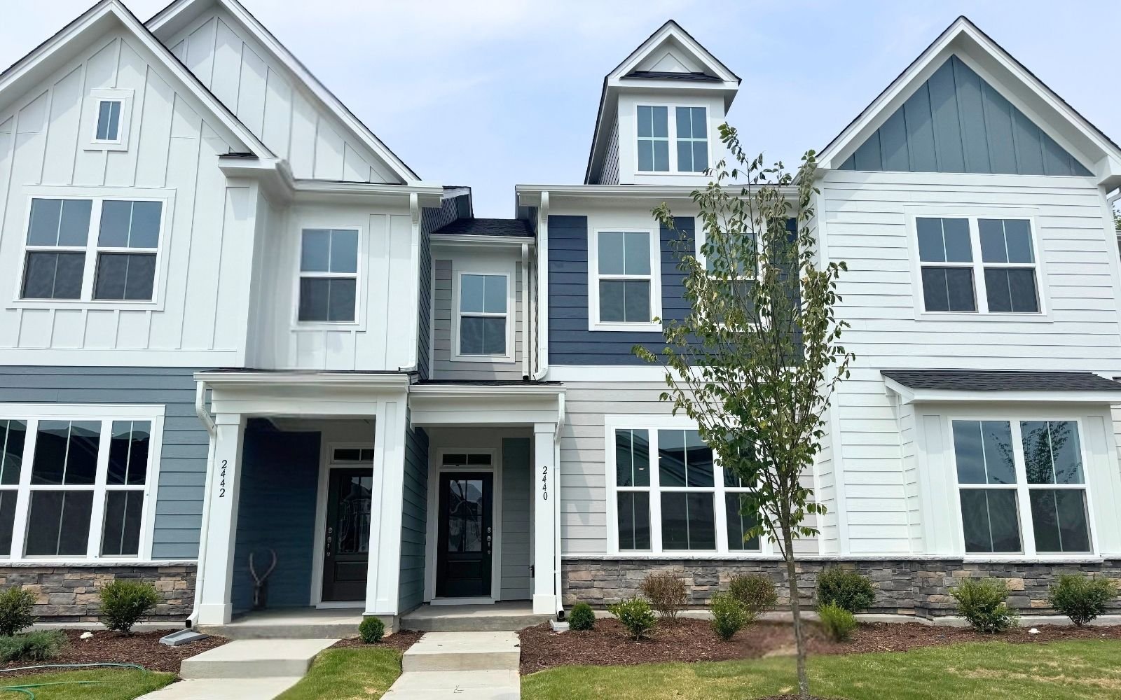 The exterior of the Morgan on homesite 2570 by Brookfield Residential at Wendell Falls.