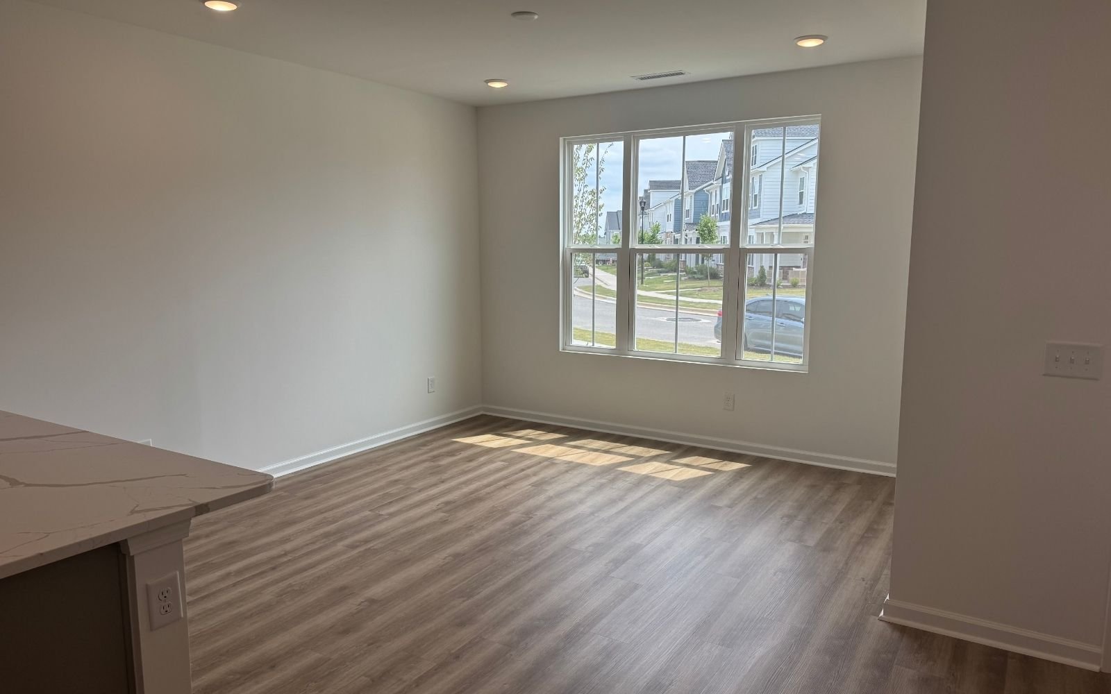 The family room of the Morgan on homesite 2570 at Wendell Falls.