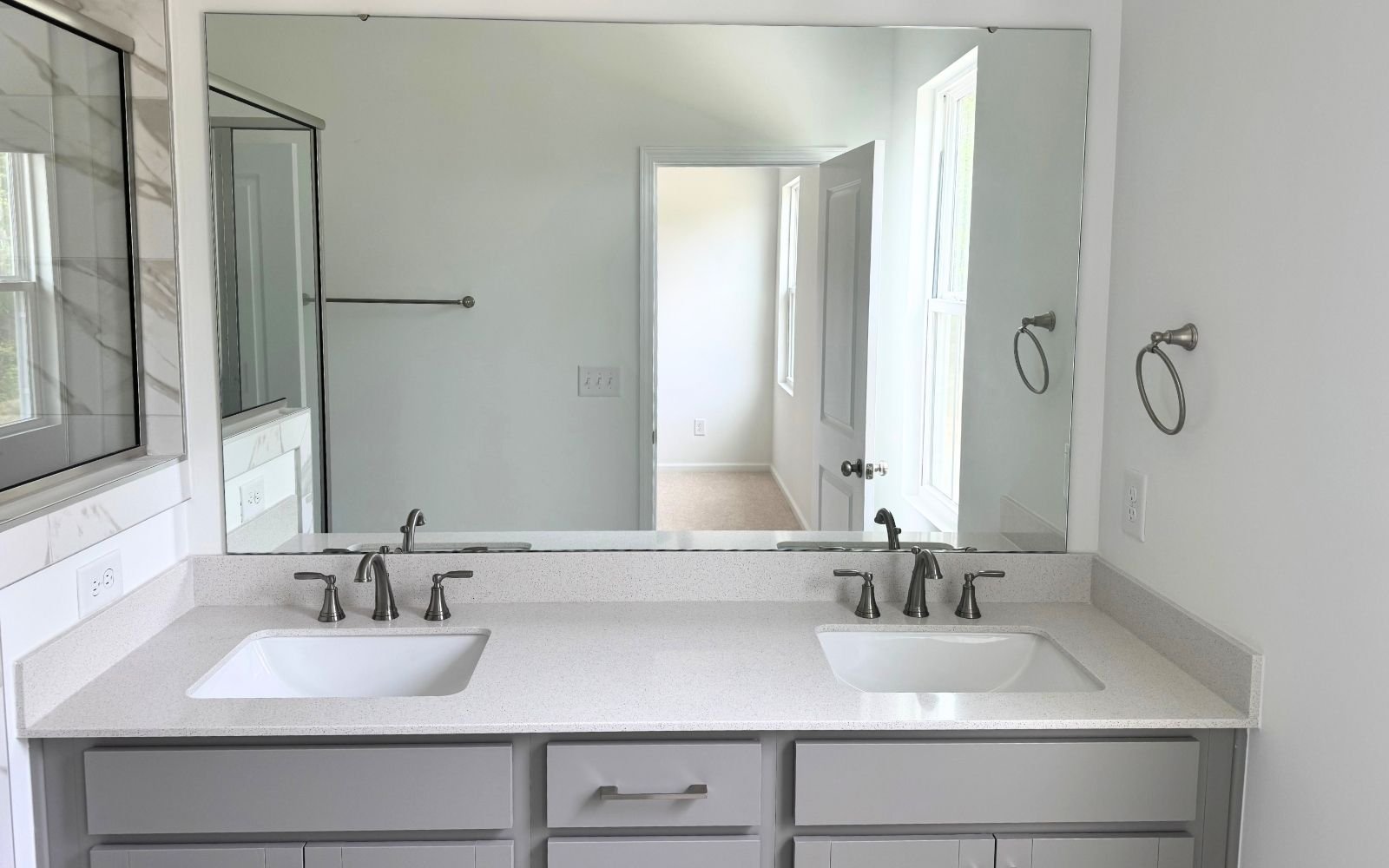 The primary bathroom in the Morgan on homesite 2570 at Wendell Falls.