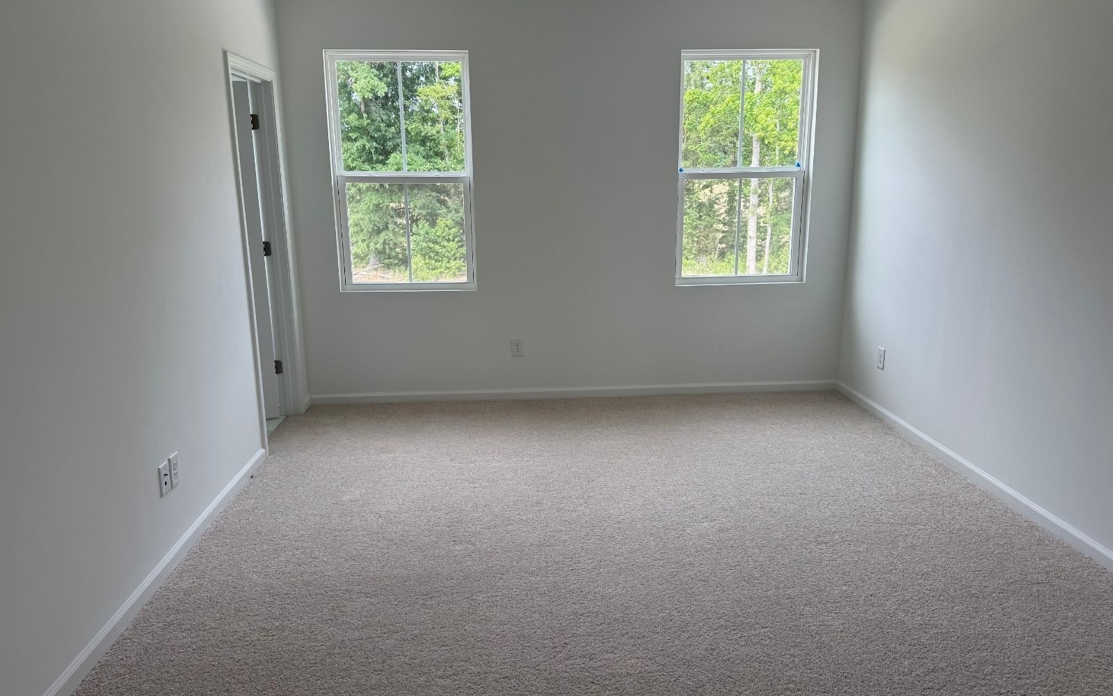 The primary bedroom in the Morgan on homesite 2570 at Wendell Falls.