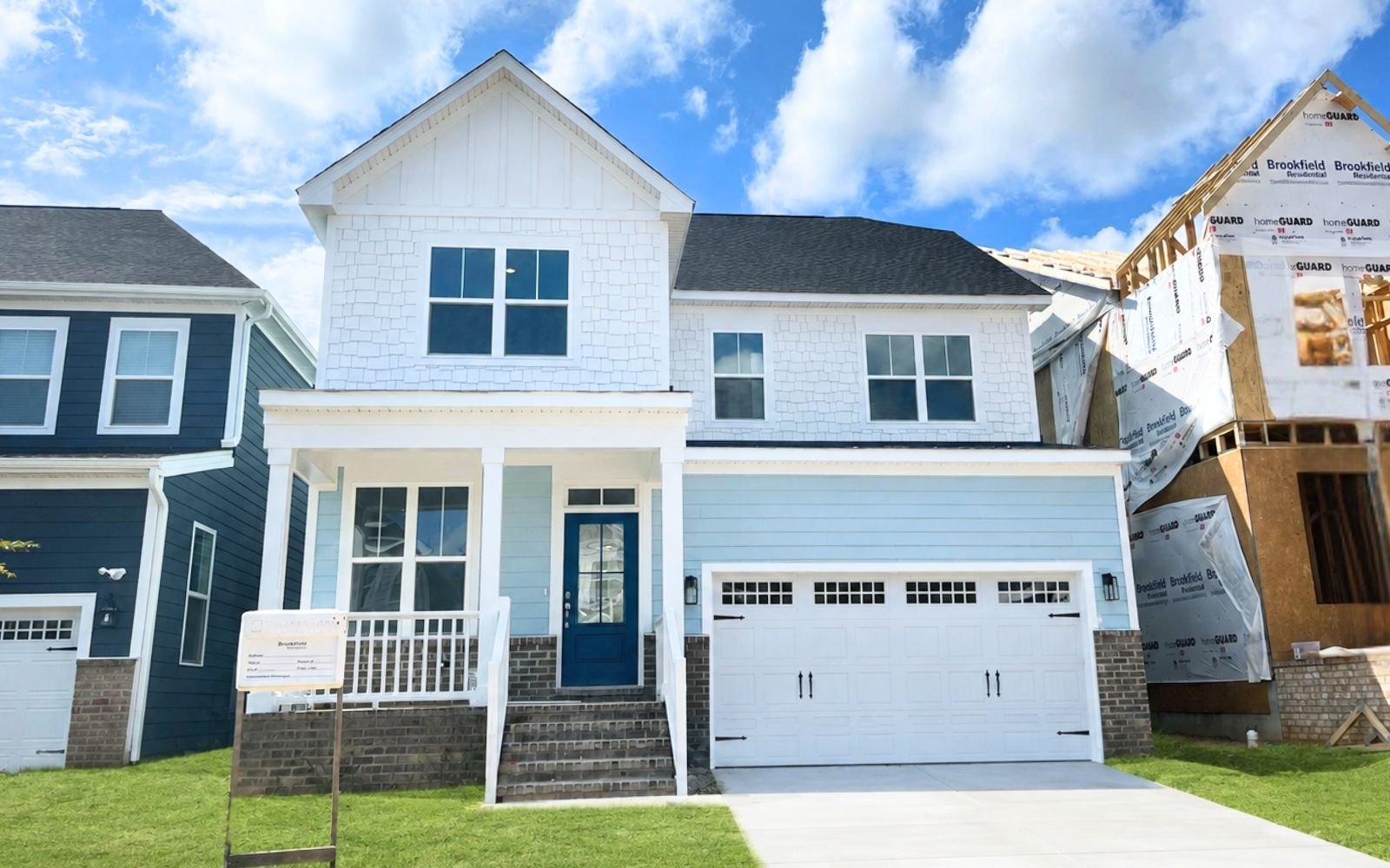 The exterior of the Sterling on homesite 2436 by Brookfield Residential at Wendell Falls.