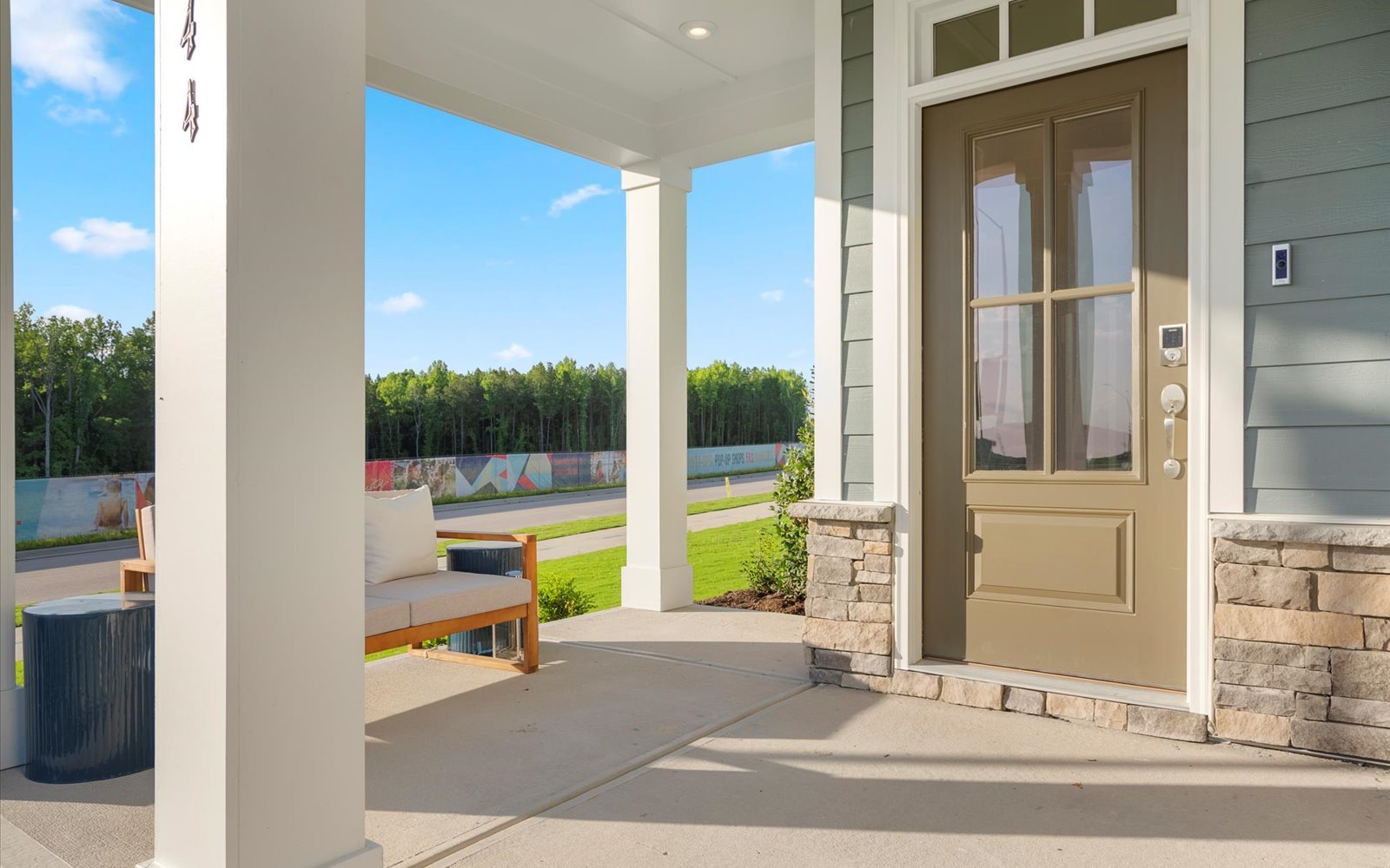 The front porch of the Lennox townhomes.