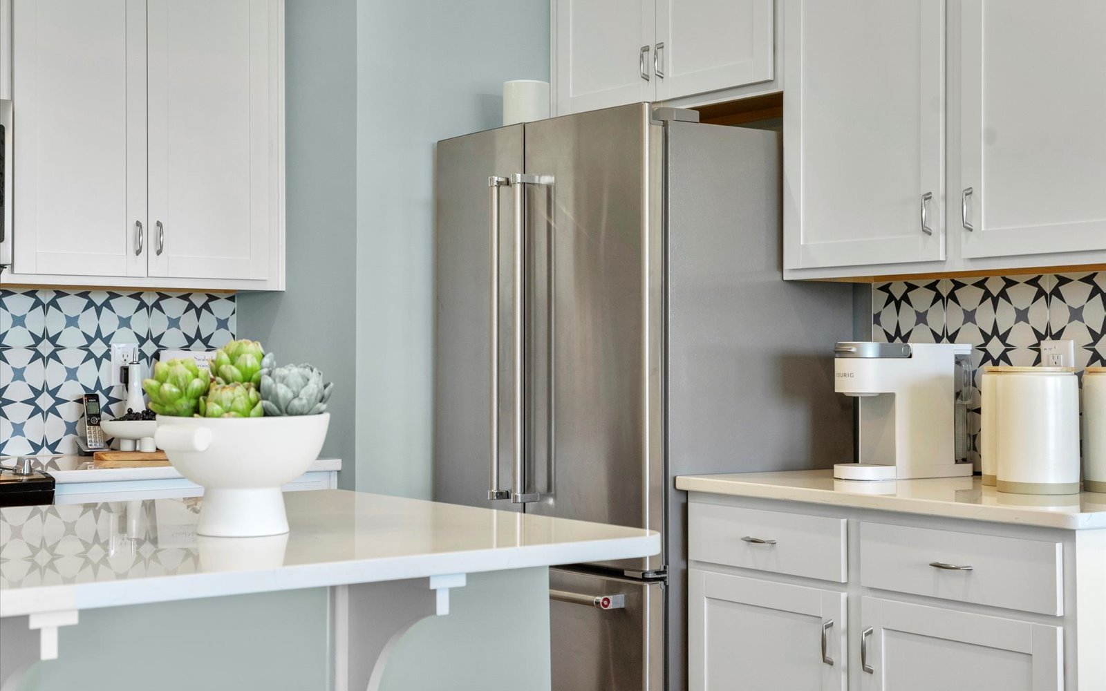 A kitchen close up of the Lennox townhomes.