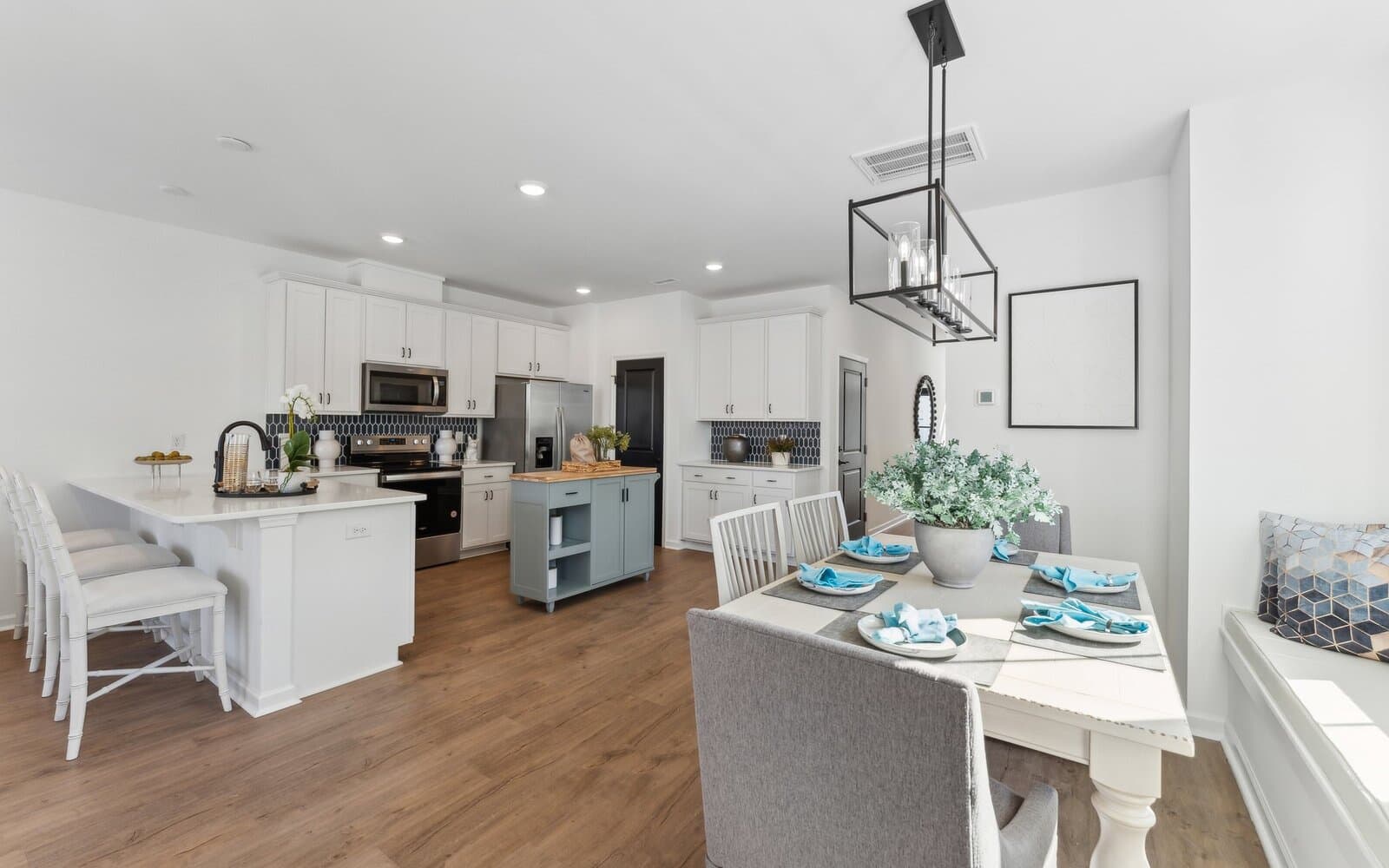 The main level of the Morgan townhome model by Brookfield Residential at Wendell Falls.