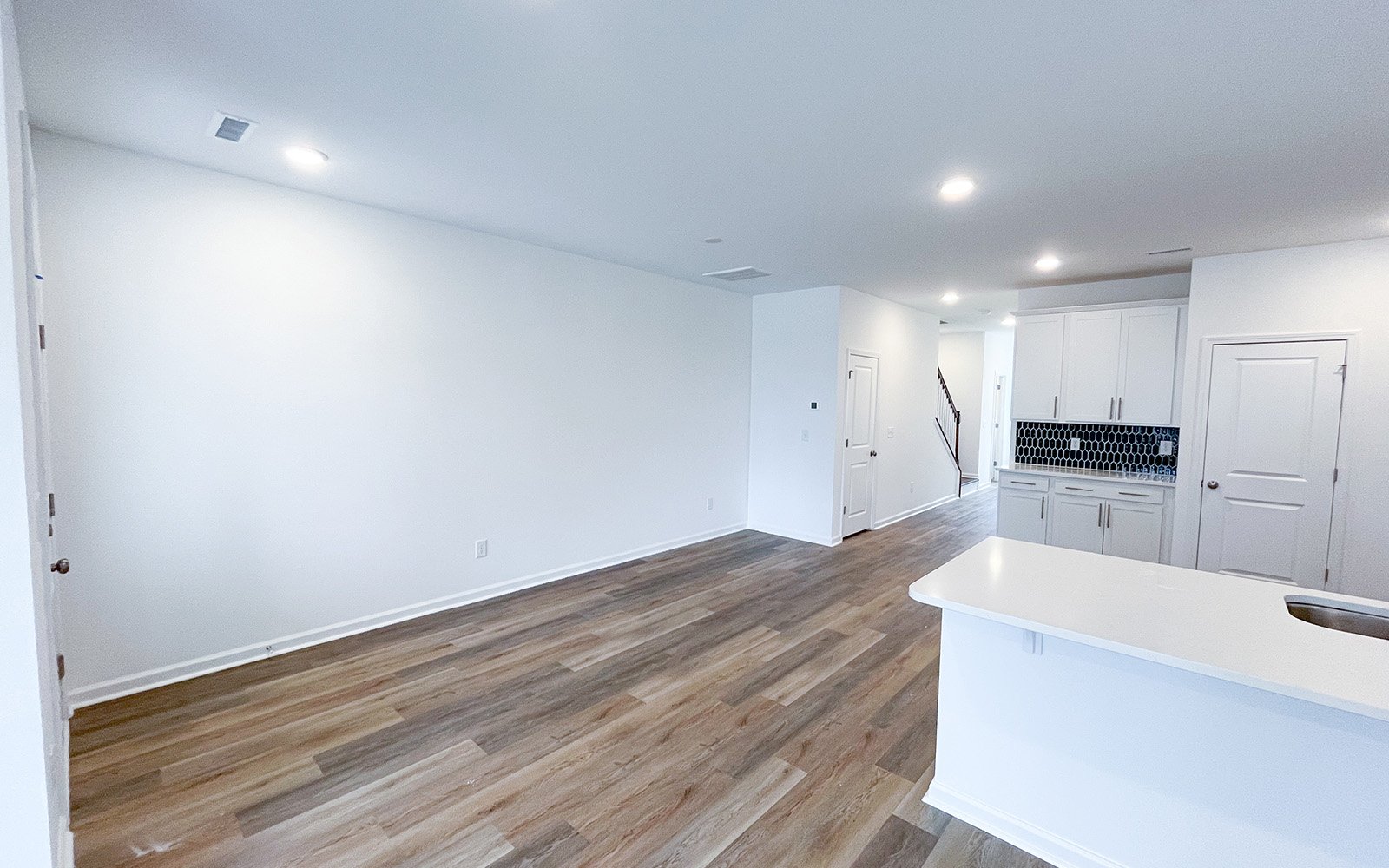The dining area in the Morgan on homesite 2548 by Brookfield Residential at Wendell Falls.
