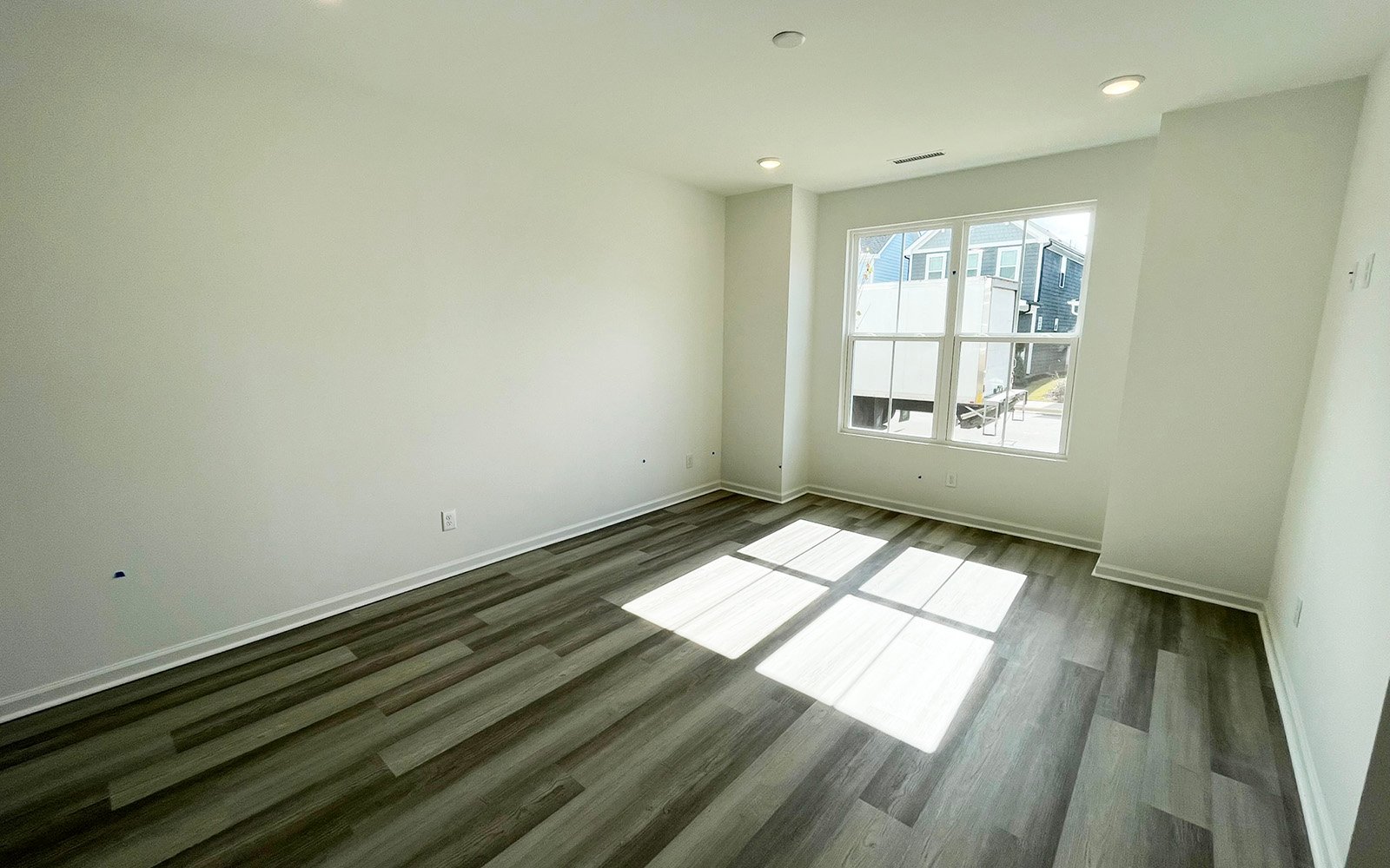 The primary bedroom of the Lennox at Wendell Falls on homesite 2557.