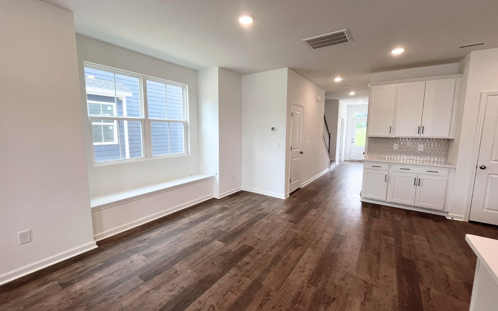 The dining space of the Morgan on homesite 2579 by Brookfield Residential at Wendell Falls.